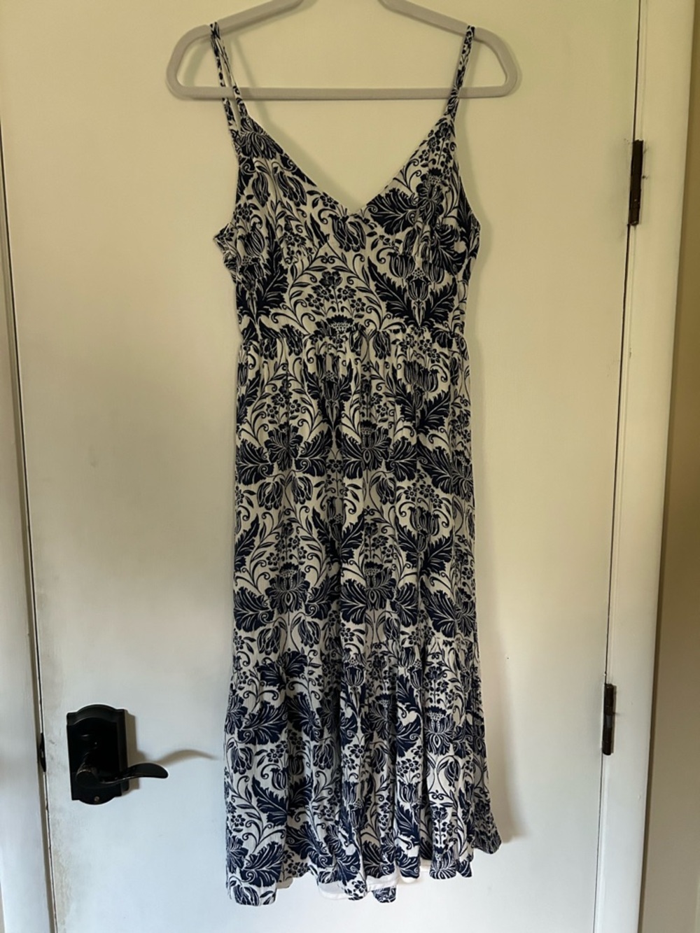 Japna Navy and White Floral Maxi Dress